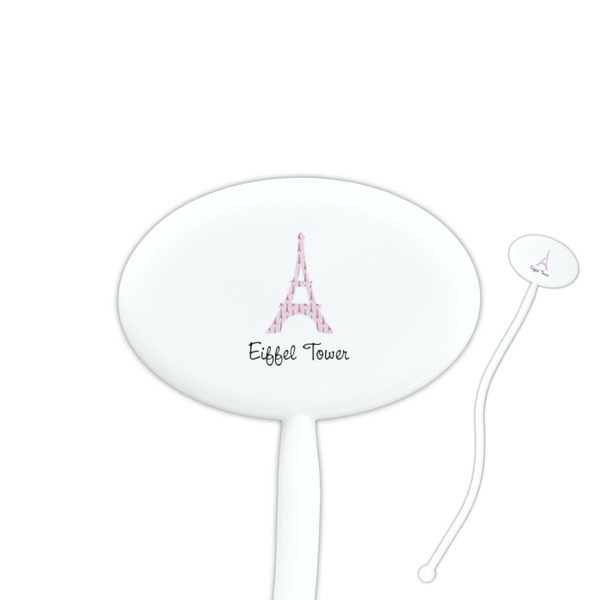 Custom Eiffel Tower Oval Plastic Stir Sticks (Personalized)