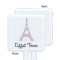Eiffel Tower White Plastic Stir Stick - Single Sided - Square - Approval