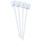 Eiffel Tower White Plastic Stir Stick - Single Sided - Square - Front