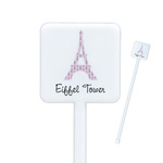 Eiffel Tower Square Plastic Stir Sticks - Single Sided (Personalized)