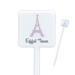 Eiffel Tower Square Plastic Stir Sticks - Double Sided (Personalized)