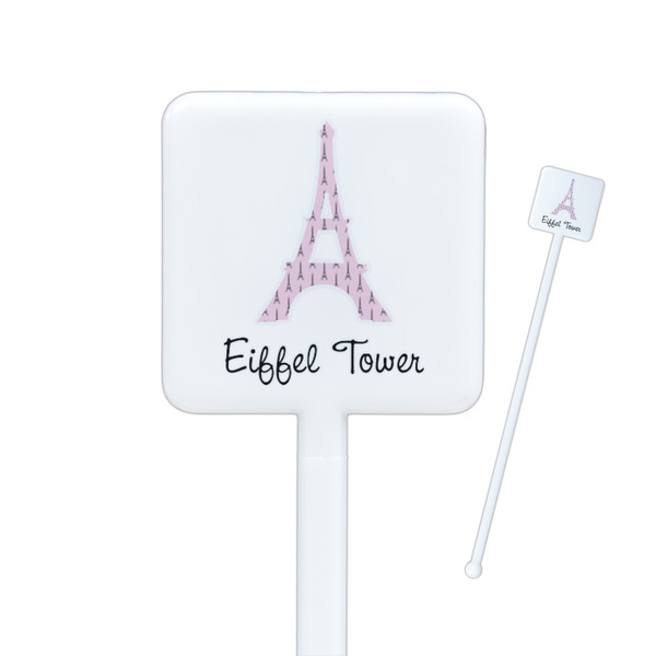 Custom Eiffel Tower Square Plastic Stir Sticks (Personalized)