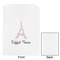 Eiffel Tower White Treat Bag - Front & Back View