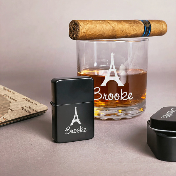 Eiffel Tower Windproof Lighters - Black - In Context