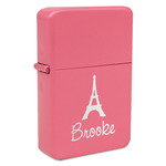 Eiffel Tower Windproof Lighter - Pink - Single Sided & Lid Engraved (Personalized)