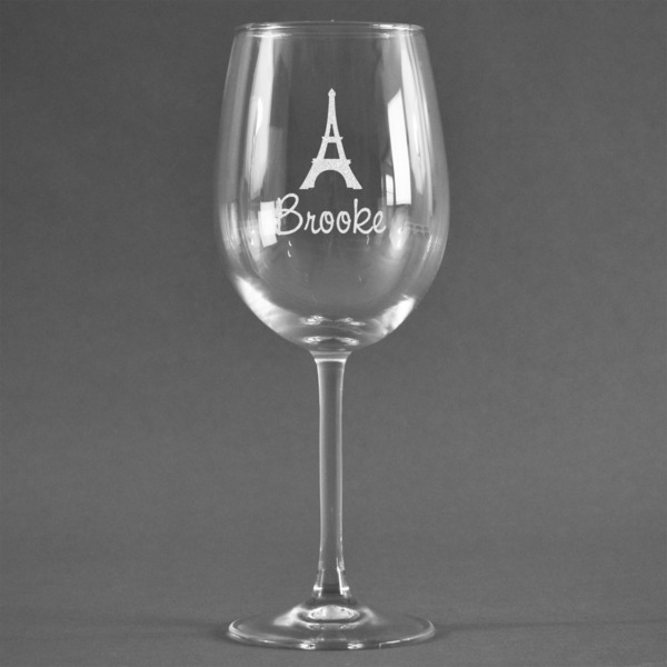 Custom Eiffel Tower Wine Glass (Single) (Personalized)