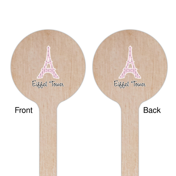 Eiffel Tower Wooden 7.5" Stir Stick - Round - Double Sided - Front & Back