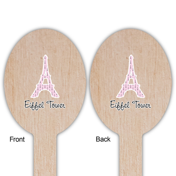 Eiffel Tower Wooden Food Pick - Oval - Double Sided - Front & Back
