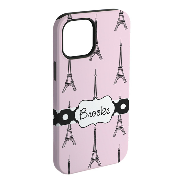 Custom Eiffel Tower iPhone Case - Rubber Lined - iPhone 15 Pro Max (Personalized)