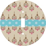Kissing Birds Round Light Switch Cover