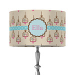 Kissing Birds 12" Drum Lamp Shade - Fabric (Personalized)