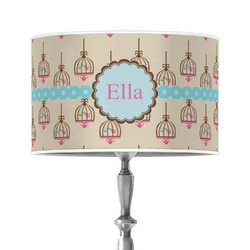 Kissing Birds 12" Drum Lamp Shade - Poly-film (Personalized)