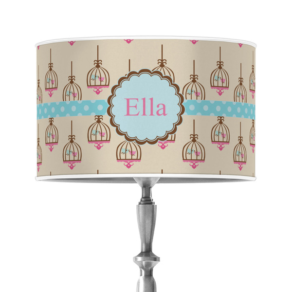 Custom Kissing Birds 12" Drum Lamp Shade - Poly-film (Personalized)