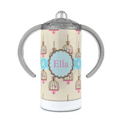Kissing Birds 12 oz Stainless Steel Sippy Cup (Personalized)