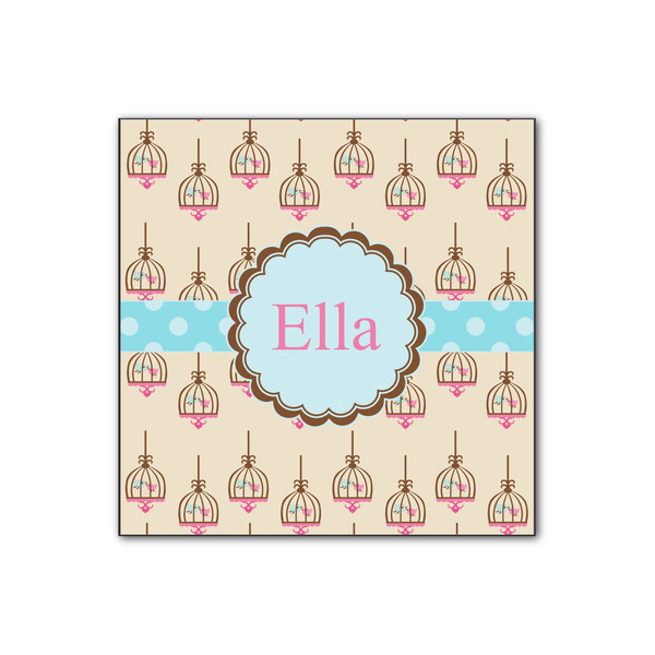 Custom Kissing Birds Wood Print - 12x12 (Personalized)