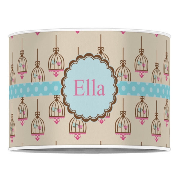 Kissing Birds 16" Drum Lampshade - FRONT (Poly Film)