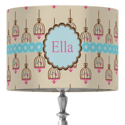Kissing Birds 16" Drum Lamp Shade - Fabric (Personalized)