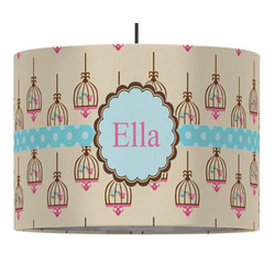 Kissing Birds Drum Pendant Lamp (Personalized)