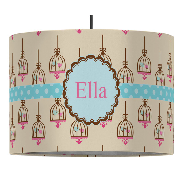 Custom Kissing Birds Drum Pendant Lamp (Personalized)