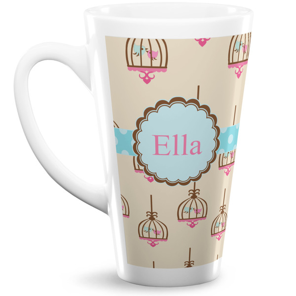 Custom Kissing Birds Latte Mug (Personalized)