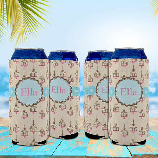 Kissing Birds 16oz Can Sleeve - Set of 4 - LIFESTYLE