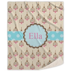 Kissing Birds Sherpa Throw Blanket (Personalized)