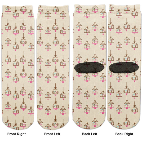 Kissing Birds Adult Crew Socks - Double Pair - Front and Back - Apvl