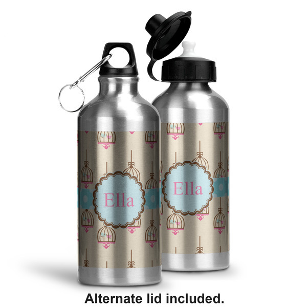 Kissing Birds Aluminum Water Bottle - Alternate lid options