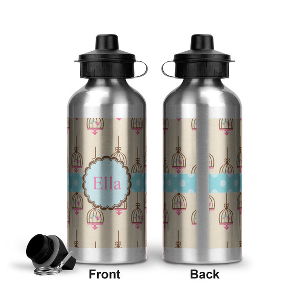 Kissing Birds Aluminum Water Bottle - Front and Back