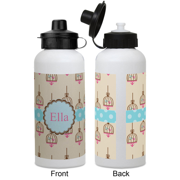 Kissing Birds Aluminum Water Bottle - White APPROVAL