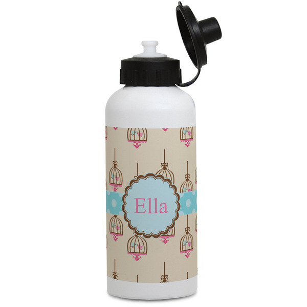 Custom Kissing Birds Water Bottles - Aluminum - 20 oz - White (Personalized)