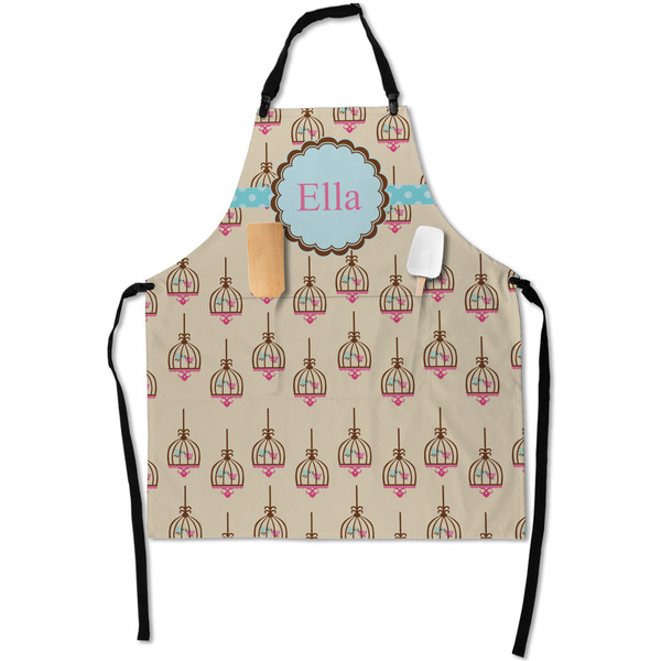 Custom Kissing Birds Apron With Pockets w/ Name or Text