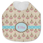 Kissing Birds Jersey Knit Baby Bib w/ Name or Text