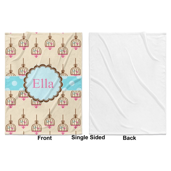 Kissing Birds Baby Blanket (Single Side - Printed Front, White Back)