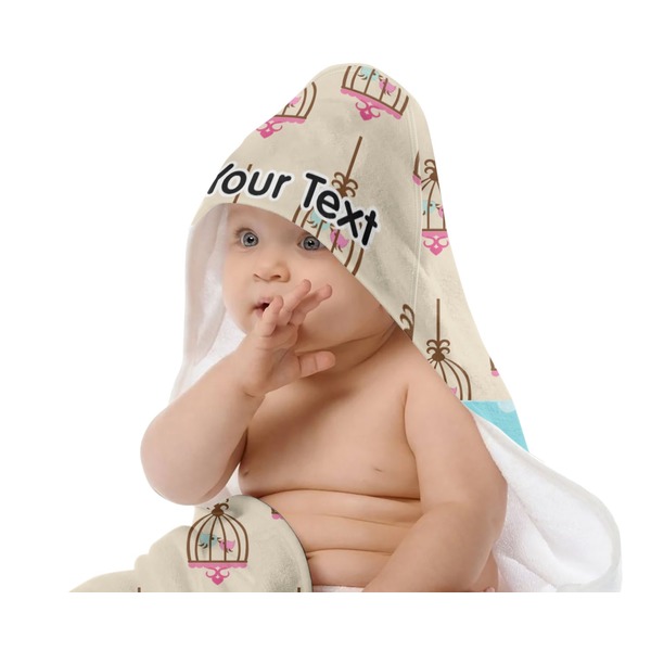 Kissing Birds Baby Hooded Towel on Child