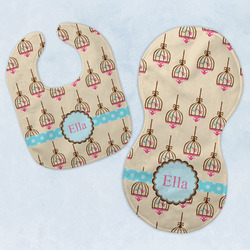 Kissing Birds Baby Bib & Burp Set w/ Name or Text