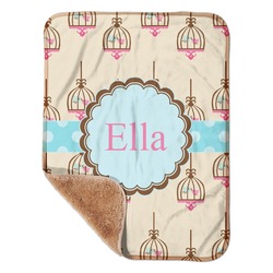 Kissing Birds Sherpa Baby Blanket - 30" x 40" w/ Name or Text
