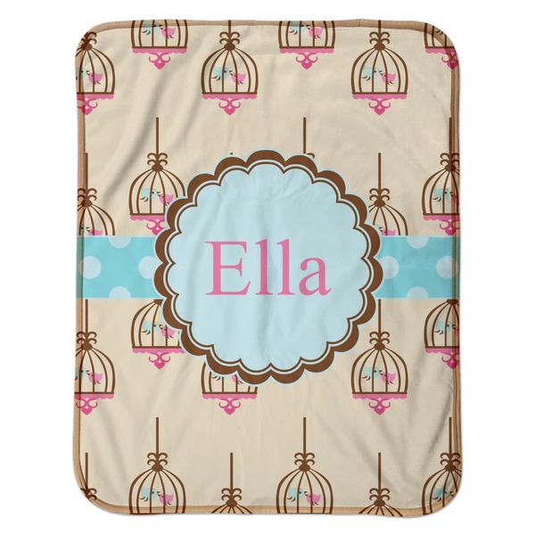 Kissing Birds Baby Sherpa Blanket - Flat