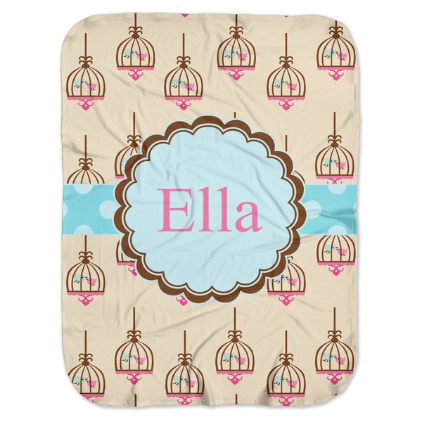 Custom Kissing Birds Baby Swaddling Blanket (Personalized)