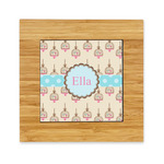 Kissing Birds Bamboo Trivet with Ceramic Tile Insert (Personalized)