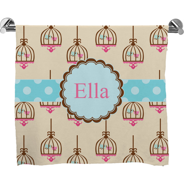 Custom Kissing Birds Bath Towel (Personalized)