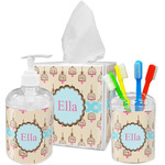 Kissing Birds Acrylic Bathroom Accessories Set w/ Name or Text