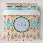 Kissing Birds Duvet Cover Set - King (Personalized)