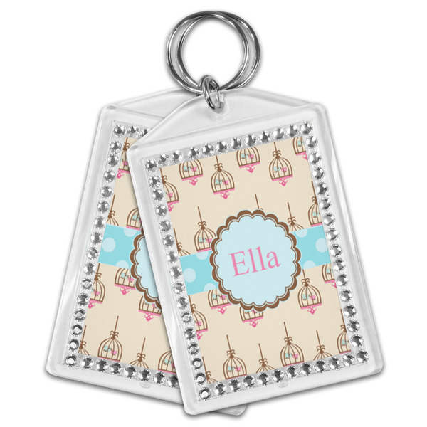 Kissing Birds Bling Keychain - MAIN