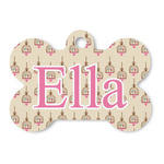 Kissing Birds Bone Shaped Dog ID Tag (Personalized)