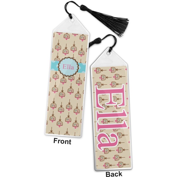 Kissing Birds Bookmark with tassel - Front and Back