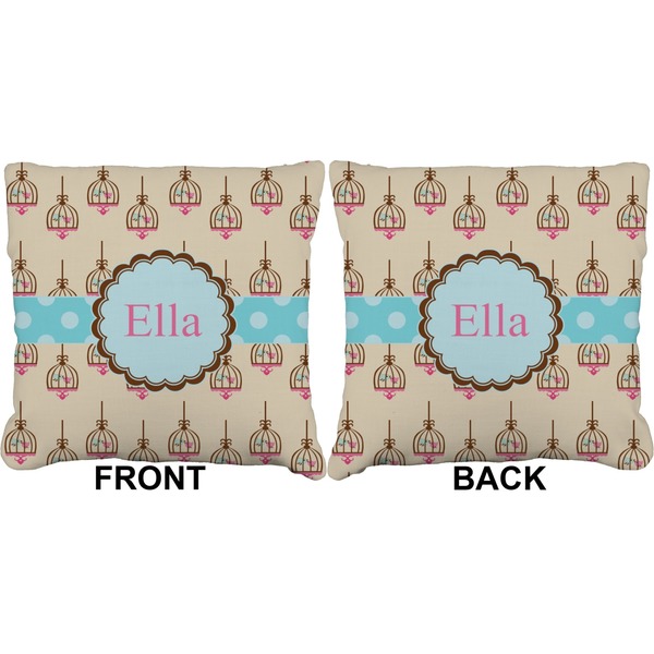 Kissing Birds Burlap Pillow Approval