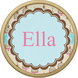 Kissing Birds Cabinet Knob - Gold (Personalized)