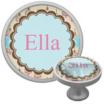 Kissing Birds Cabinet Knob (Silver) (Personalized)