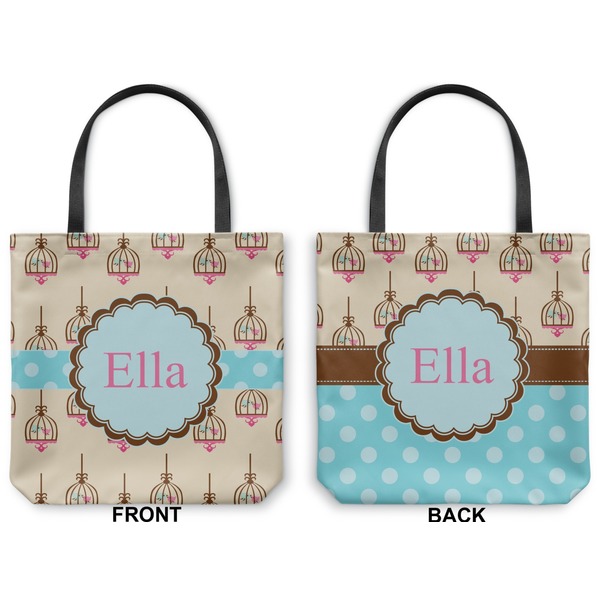 Kissing Birds Canvas Tote - Front and Back